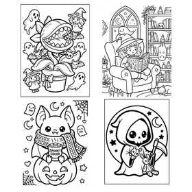 Spooky Cute Mega Bundle – 4 Digital Coloring Books