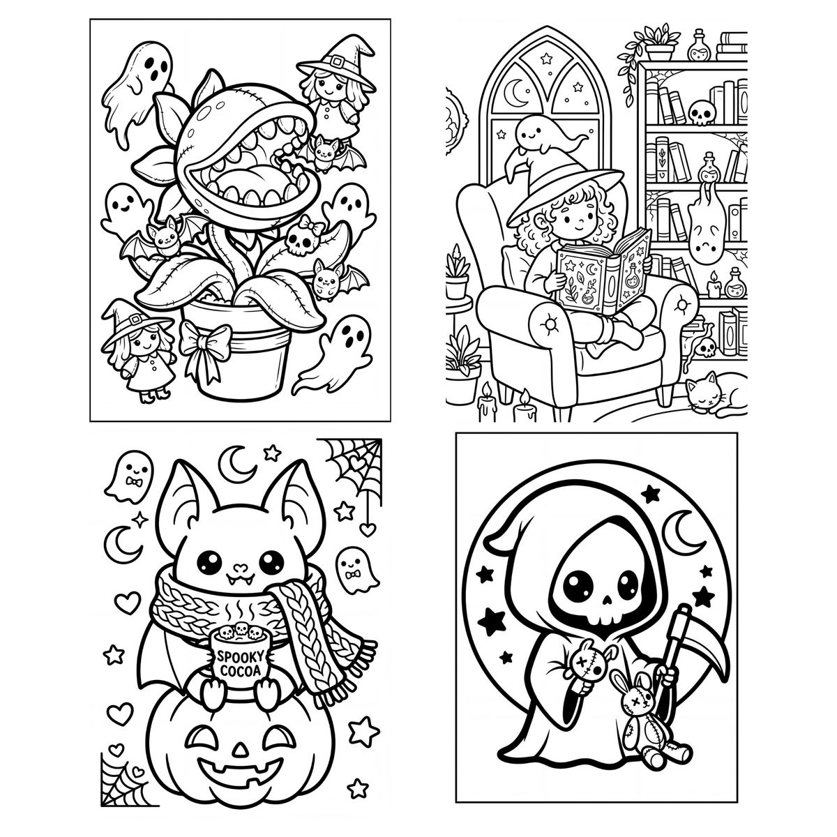 Spooky Cute Mega Bundle – 4 Digital Coloring Books
