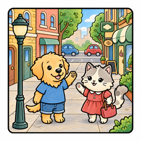 Cozy Animal Town Coloring Book PDF