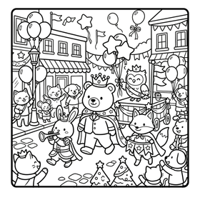 Cozy Animal Town sample coloring page 3