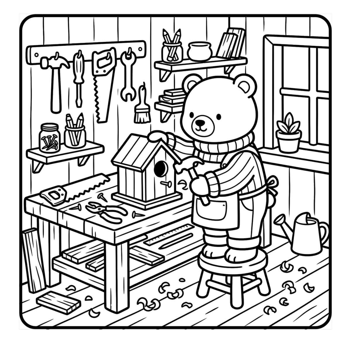 Cozy Animal Town sample coloring page 4