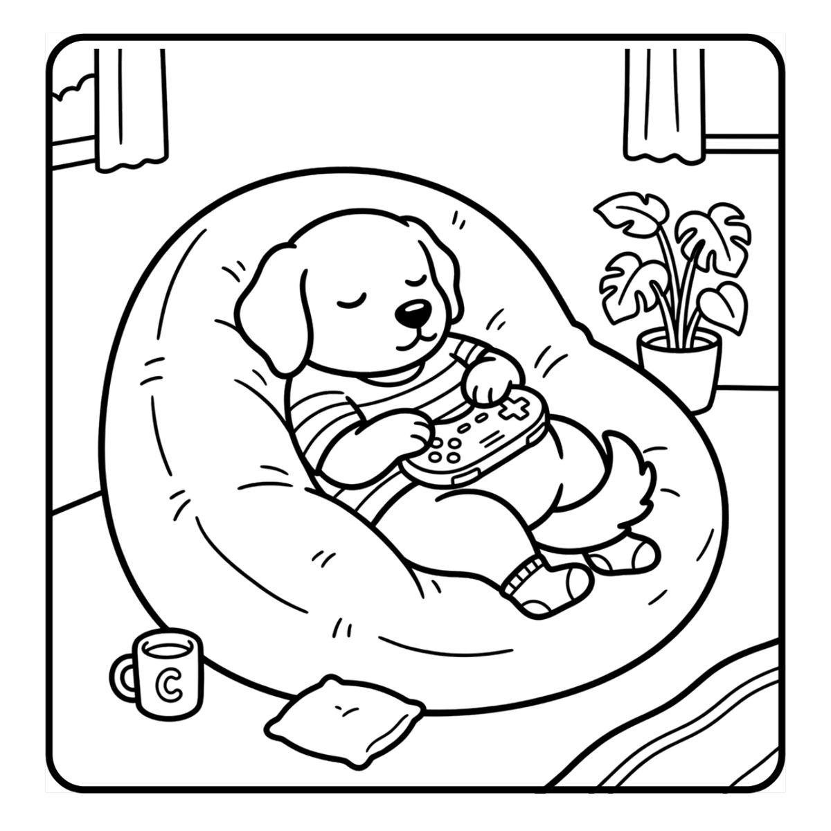 Cozy Gamer Paws sample coloring page 2