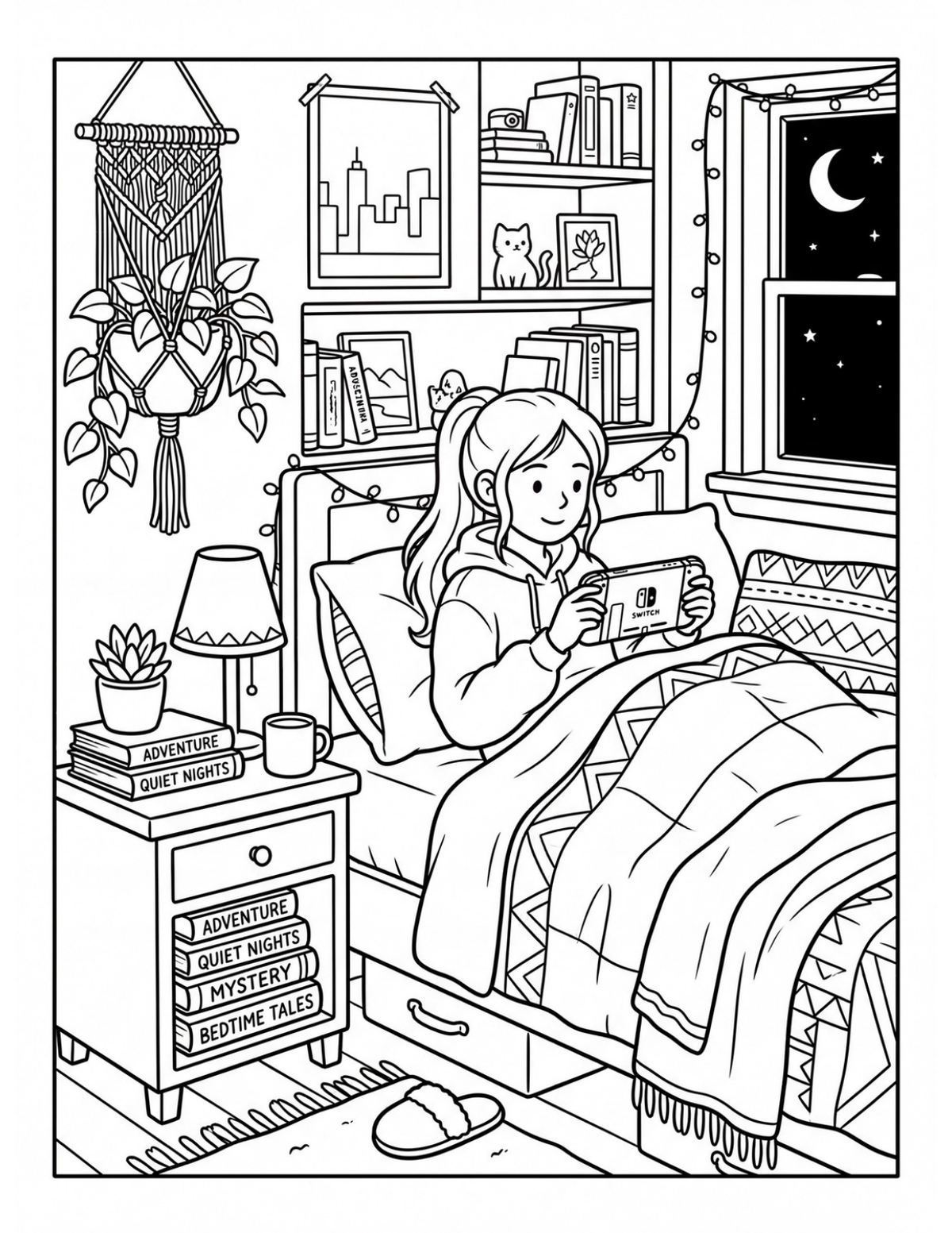 Cozy Girl Gamer Vibes sample coloring page 2