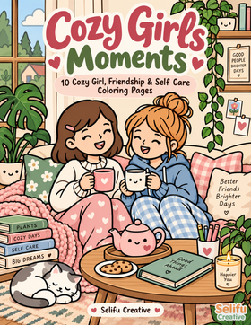 Cozy Girls Moments coloring book cover