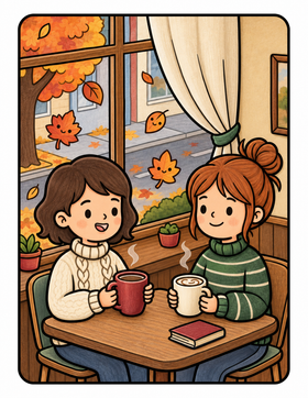 Cozy Girls Moments Coloring Pages PDF