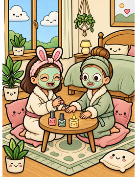 Cozy Girls Moments Coloring Pages PDF