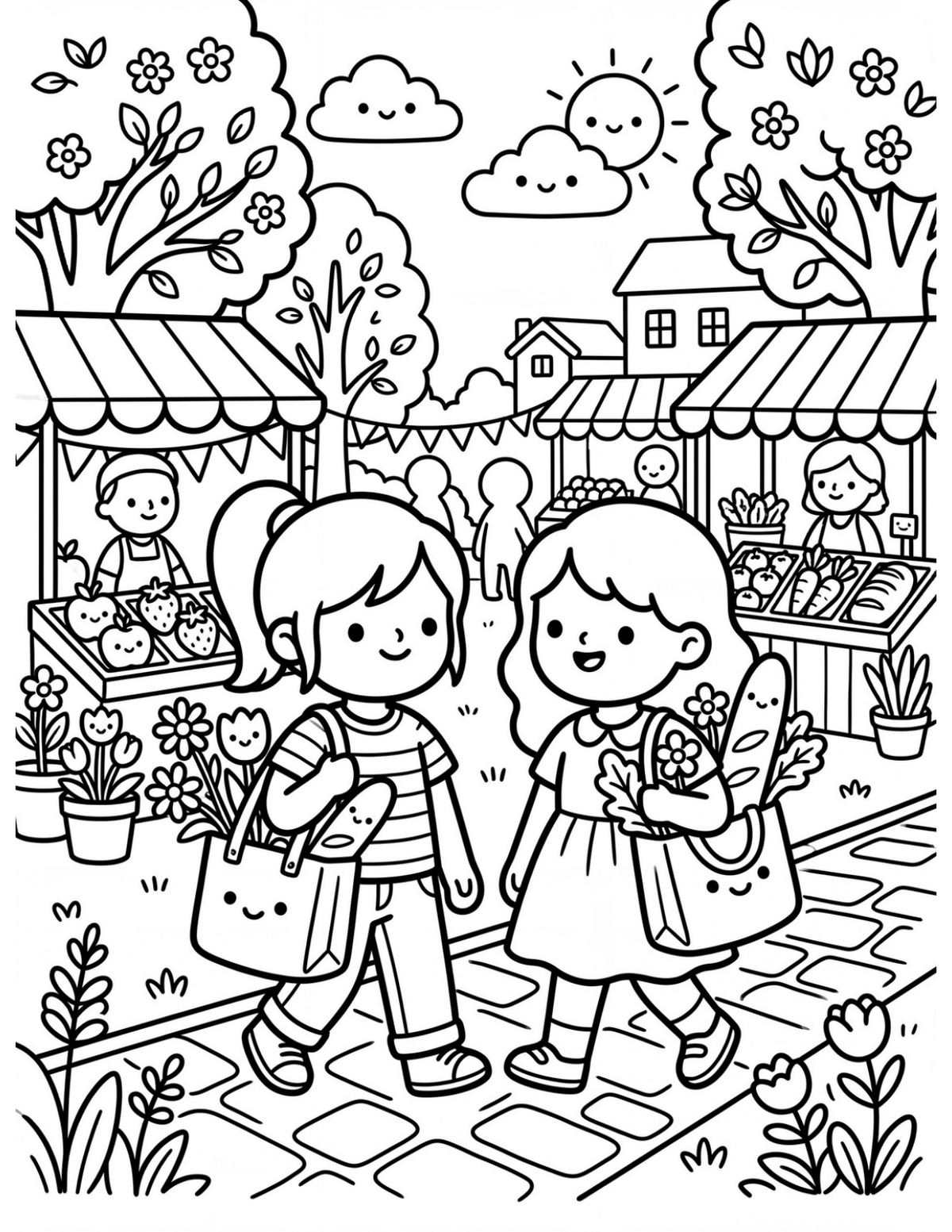 Cozy Girls Moments sample coloring page 1