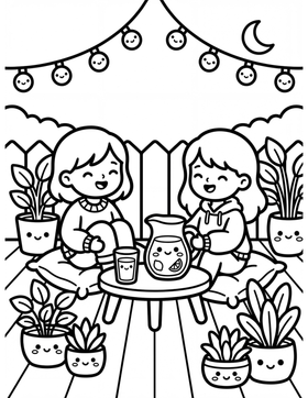 Cozy Girls Moments sample coloring page 2