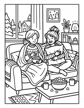 Cozy Girls Moments sample coloring page 3