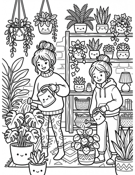Cozy Girls Moments sample coloring page 4