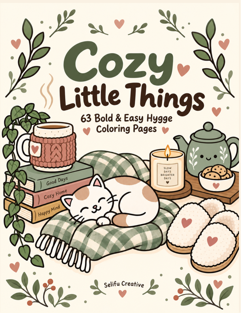 Cozy Little Things coloring book cover