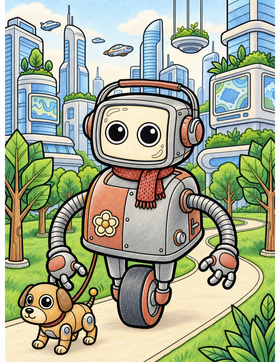 Cyber Cozy: B-0s Adventures Coloring Pages PDF