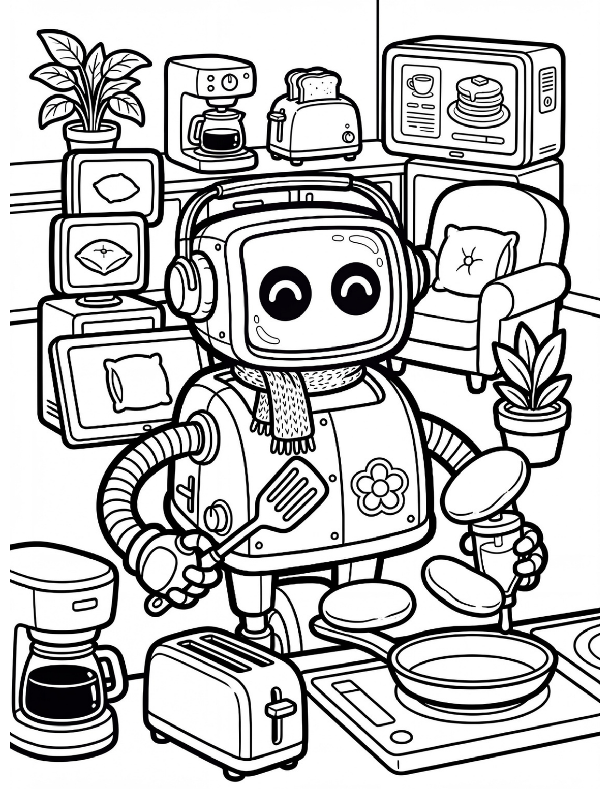 Cyber Cozy: B-0s Adventures sample coloring page 1