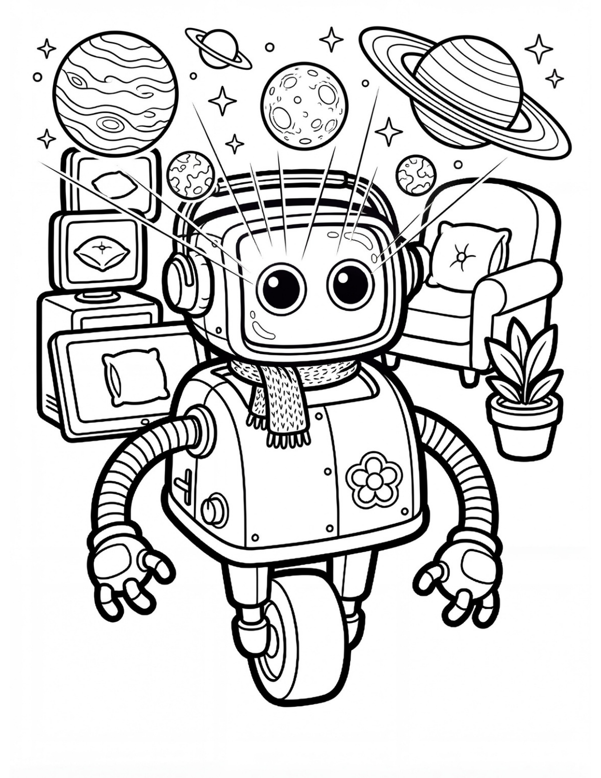 Cyber Cozy: B-0s Adventures sample coloring page 2