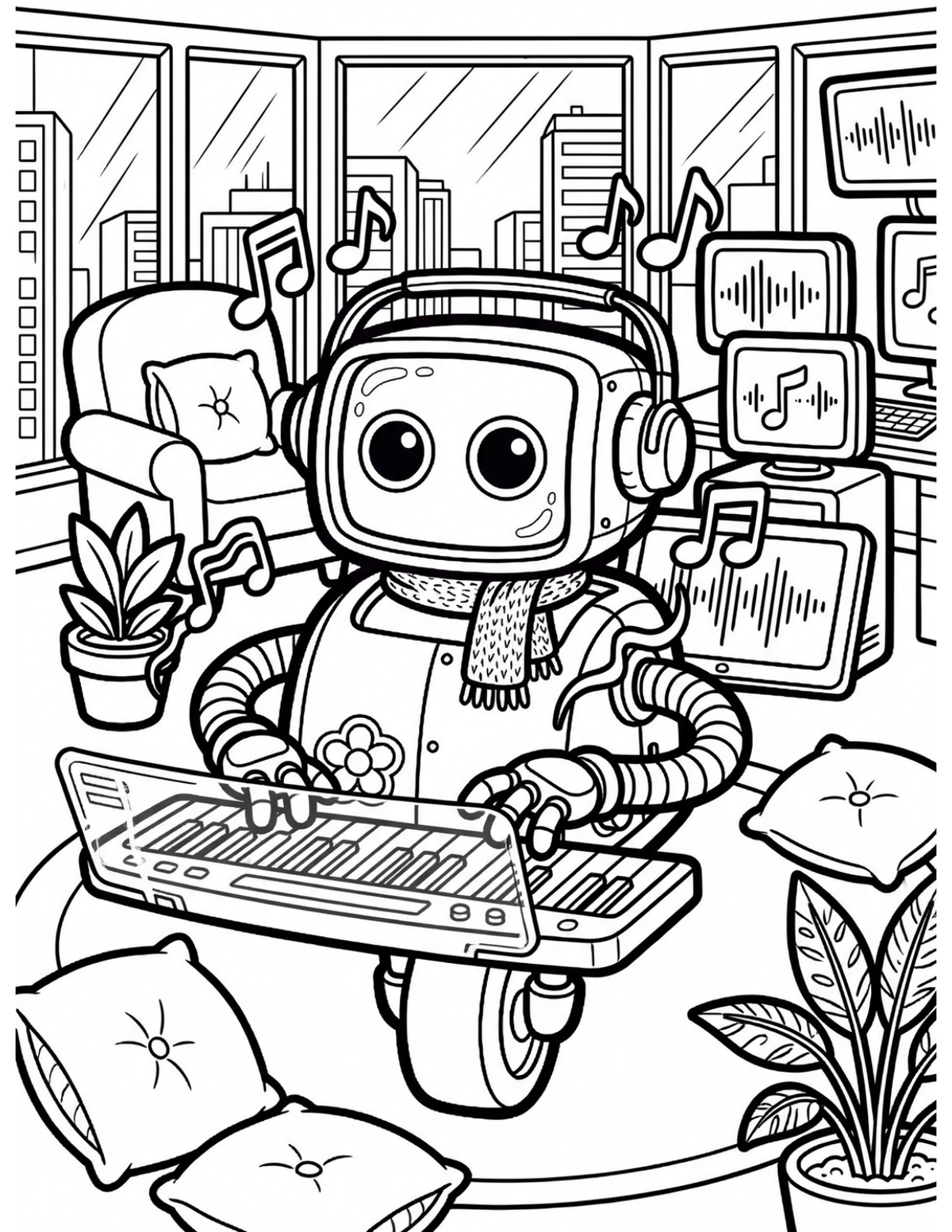 Cyber Cozy: B-0s Adventures sample coloring page 3
