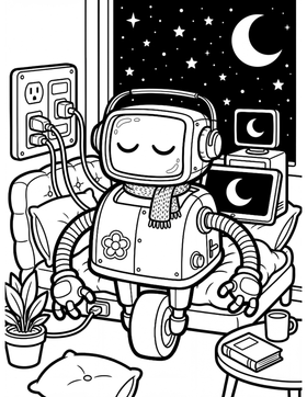 Cyber Cozy: B-0s Adventures sample coloring page 4