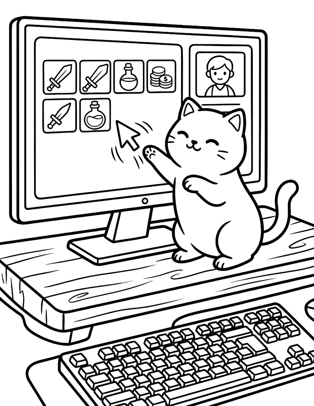 Mochi’s Cozy Gamer Adventures sample coloring page 2