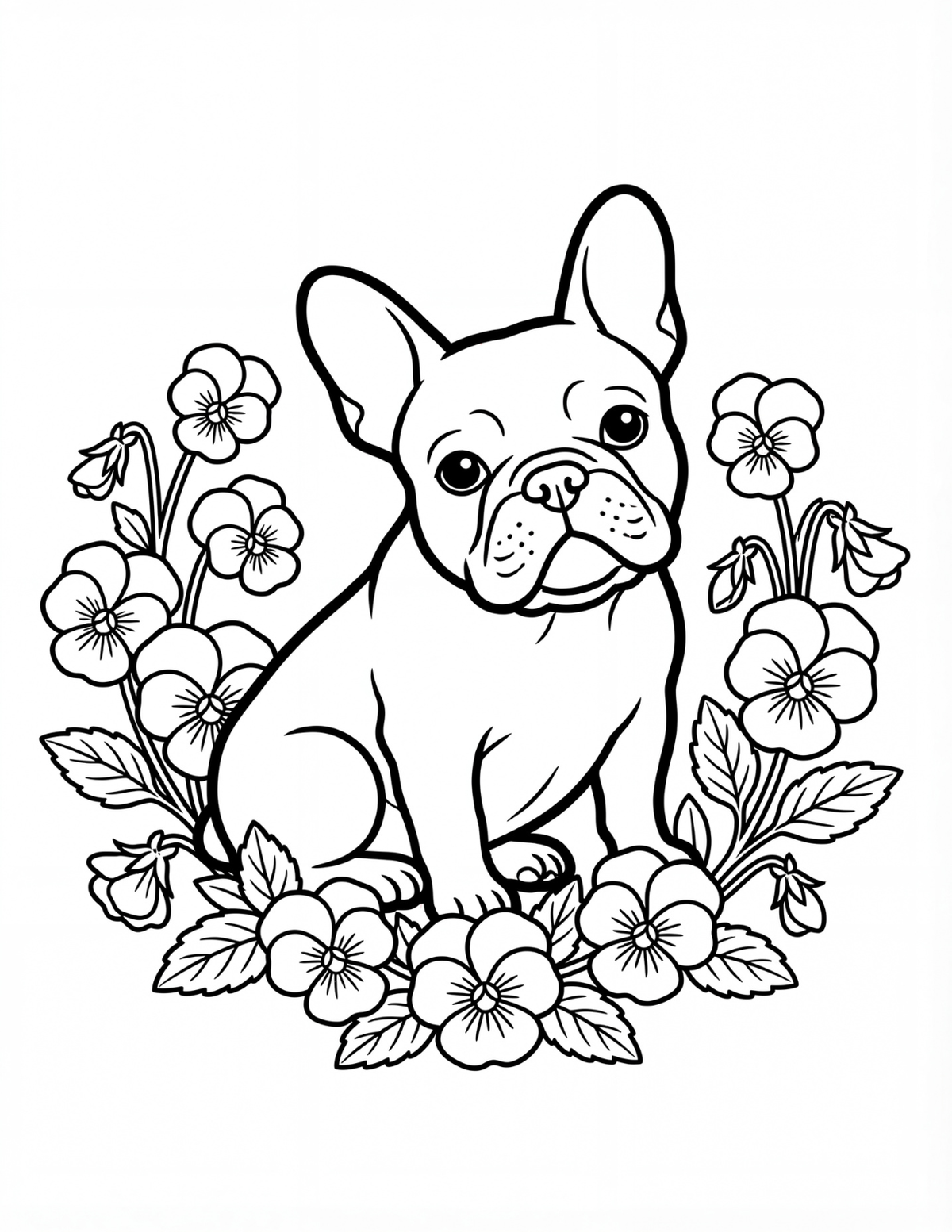 Paws & Petals sample coloring page 1