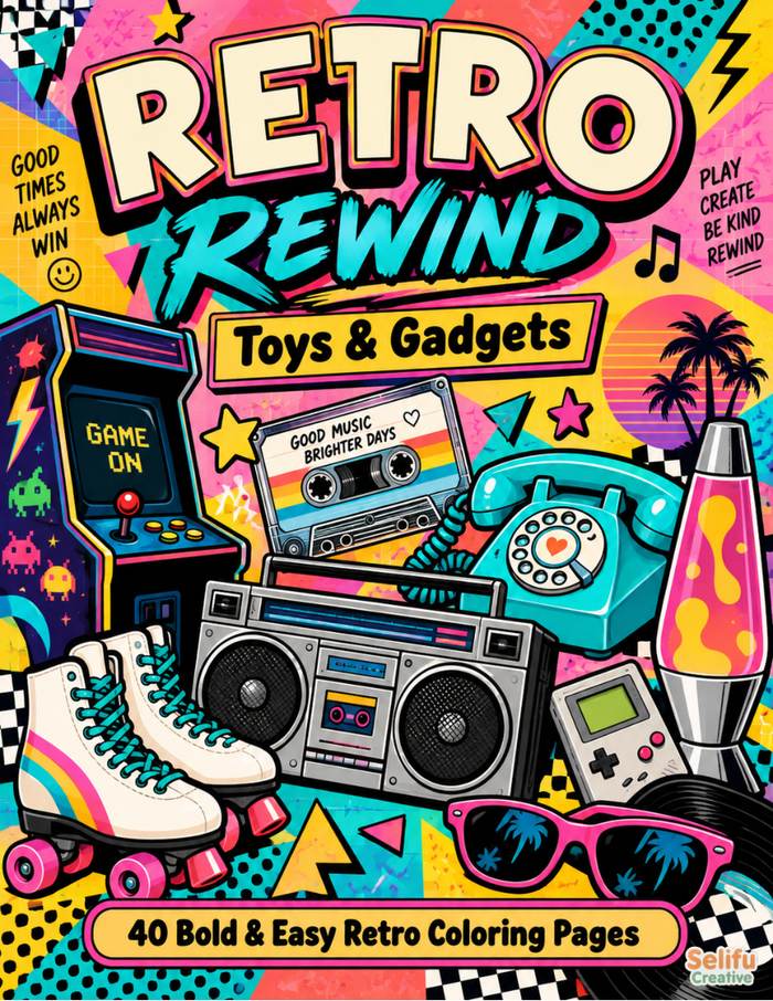 Retro Rewind: Toys & Gadgets Coloring Book PDF