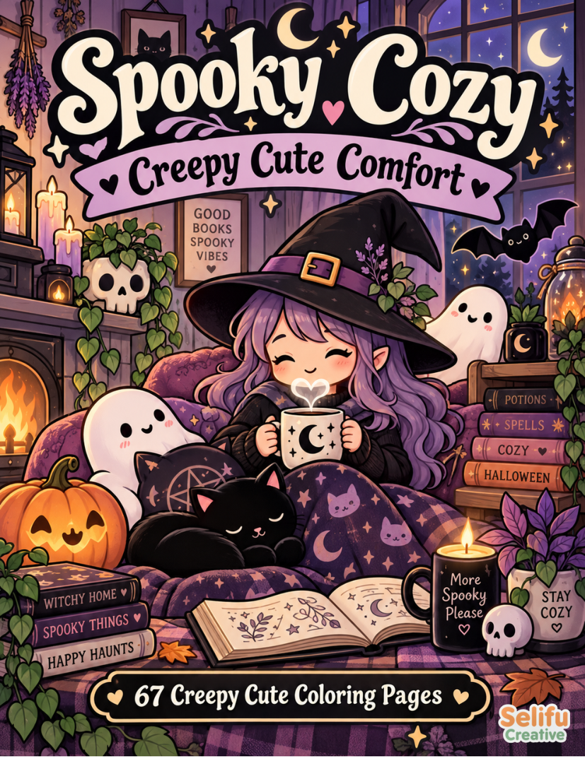 Spooky Cozy coloring book cover