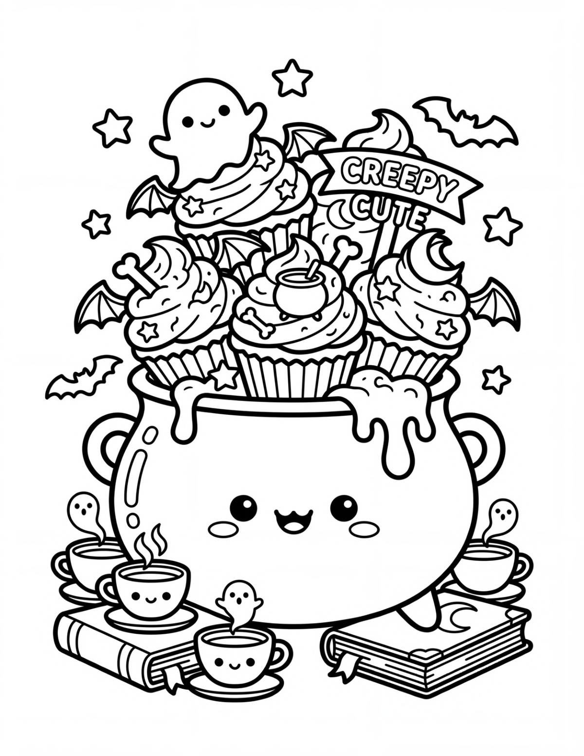 Spooky Cozy sample coloring page 1