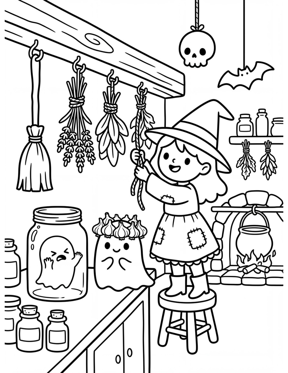 Spooky Cozy: Witchy Vibes sample coloring page 2