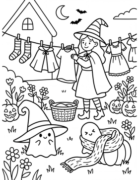 Spooky Cozy: Witchy Vibes sample coloring page 3