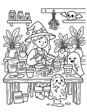 Spooky Cozy: Witchy Vibes sample coloring page 4