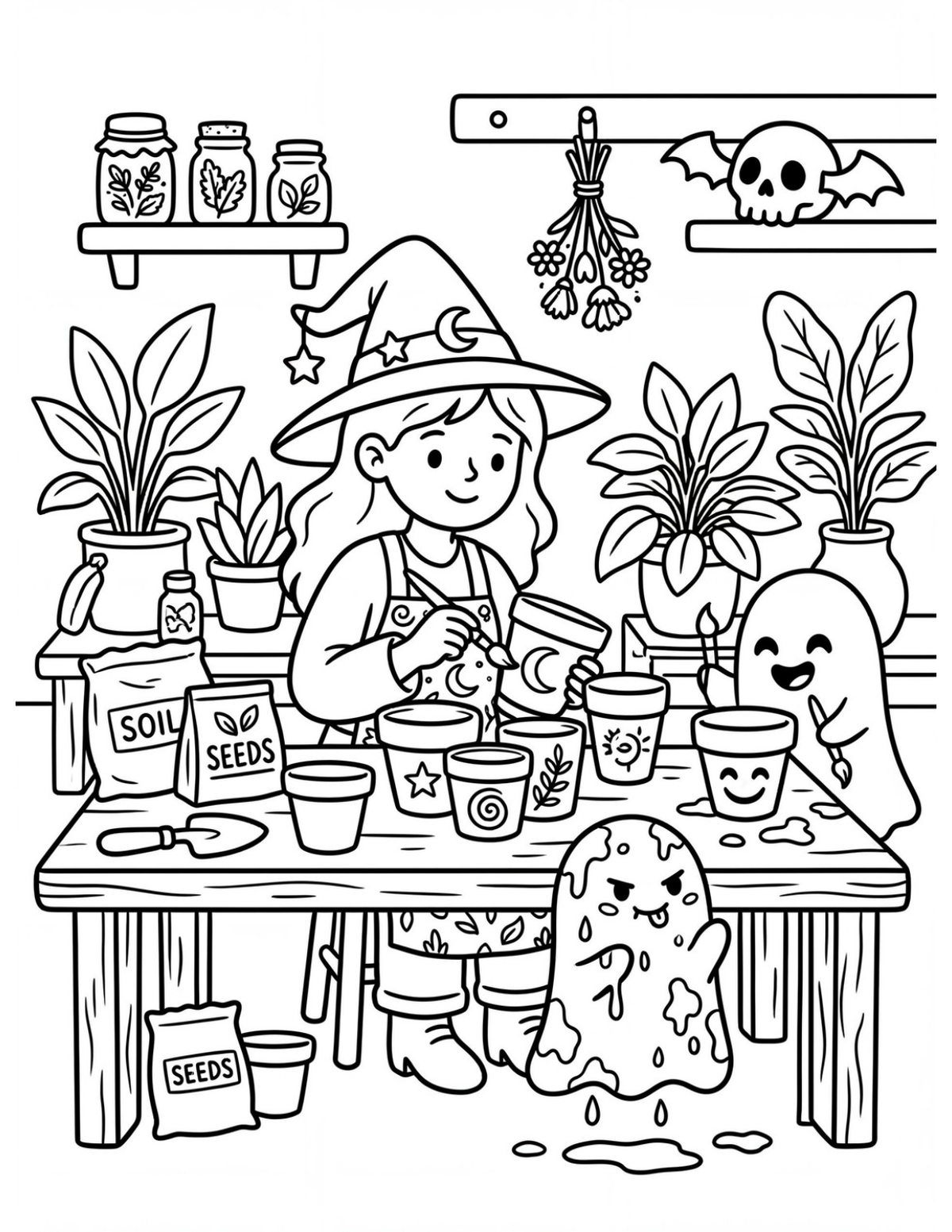 Spooky Cozy: Witchy Vibes sample coloring page 4